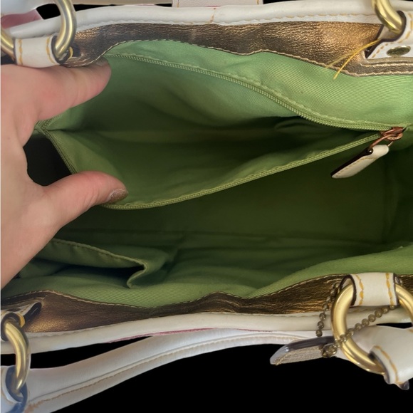 Coach Limited Edition Ladybug Leafy Crystal Woven Leather Shoulder Bag - Picture 12 of 15